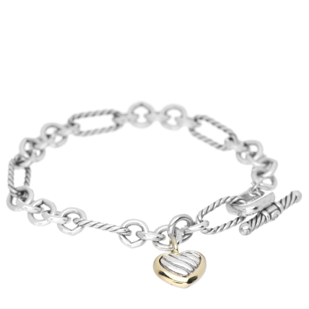 David Yurman Sterling Silver 18K Yellow Gold Bracelet